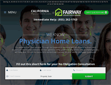 Tablet Screenshot of californiaphysicianhomeloans.com